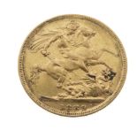 Gold Coin - Queen Victoria sovereign, 1889