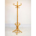 Modern bentwood coat stand, 183cm high