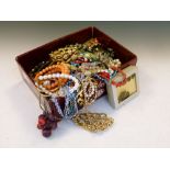 Assorted costume jewellery to include bead necklaces, bangles etc