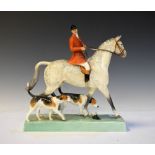 Royal Worcester 'Huntsman and Hounds' modelled by Doris Lindner, model No.3115 (broken foot), 19cm