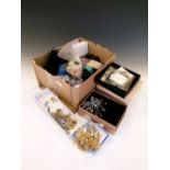Large selection of mainly boxed costume jewellery etc
