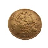 Gold Coin - George V half sovereign, 1911