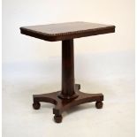 Early 19th Century flame mahogany rectangular top occasional table having moulded edge and smooth