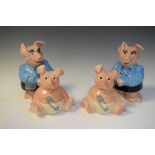 Four Wade ceramic Nat West piggy banks, 19cm high