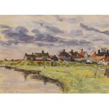 Peter Coate - Three watercolour landscapes, all signed, ranging from 27cm x 38cm to 29cm x 53cm, all