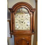 Early 19th Century oak-cased eight day painted dial longcase clock, Richard Clark, Newport, having a