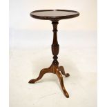 Reproduction mahogany wine table, 35cm diameter x 55cm high