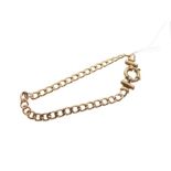 9ct gold bracelet of filed curb link design, 19cm long approx, 6.5g approx
