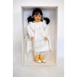 Limited edition Götz German Annette Himstedt plastic 'Toeti' doll, wearing white dress, with