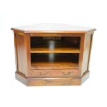 Reproduction mahogany corner television/hi-fi unit
