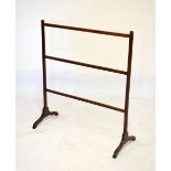 Late Victorian mahogany towel rail, 76cm wide