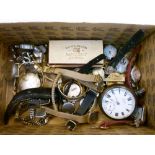 Assorted watches to include base metal open-face pocket watch by Waltham, retailed by William