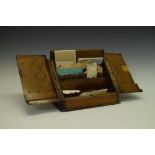 Early 20th Century oak slope-front stationery box, 29cm wide