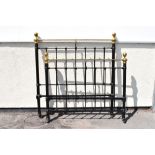 Brass and metal double bedstead, 4ft 6-inches wide