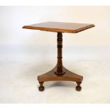 Victorian mahogany rectangular occasional table raised on turned column and tripod base, 55cm x 44cm