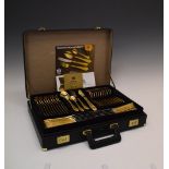 Bestecke Solingen briefcase of gold-plated cutlery, in fitted case with papers