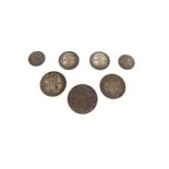 Coins - Seven assorted Maundy Money coins comprising: Queen Victoria 1893, 1d-3d, Edward VII 1904
