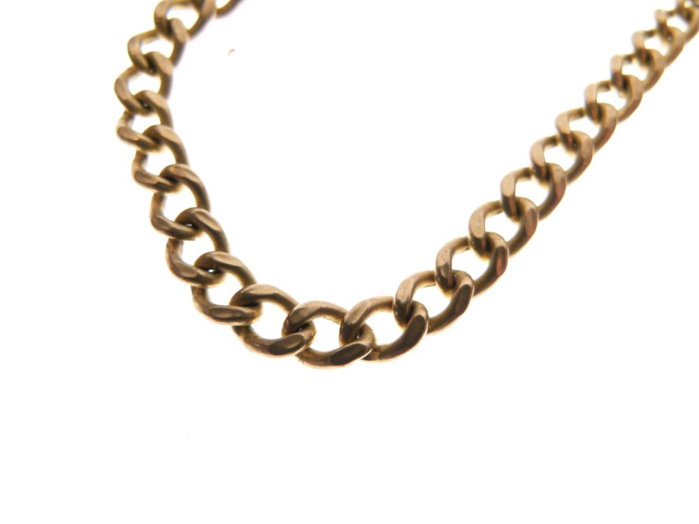 9ct gold necklace of filed curb link design, 36cm long approx, 7.9g approx - Image 2 of 3