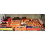 Assorted collection of mainly Hornby OO gauge railway train set locomotives, wagons and rolling