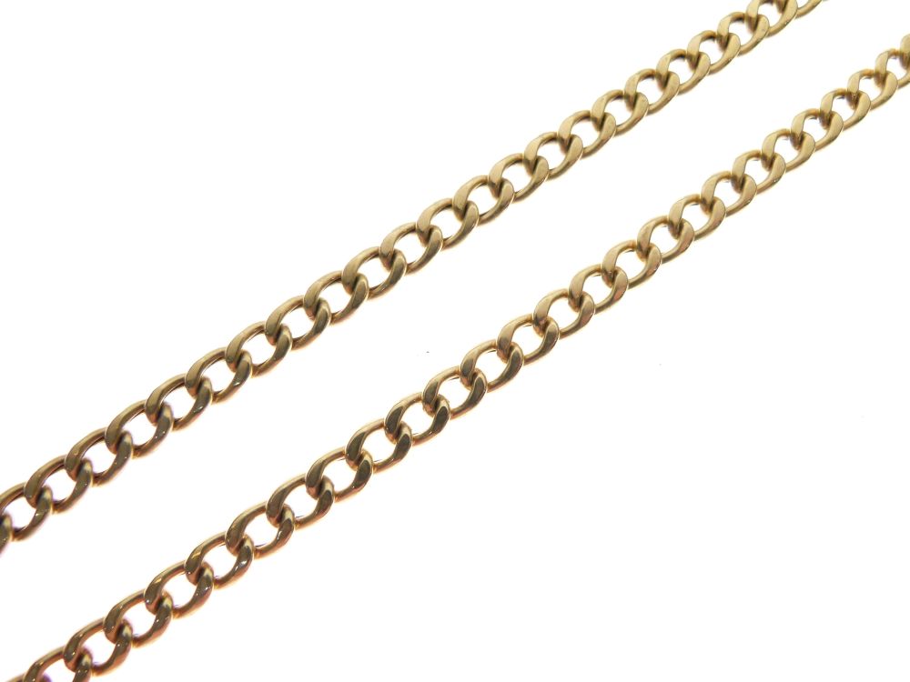 9ct gold necklace of filed curb link design, 50cm long approx, 13.5g approx
