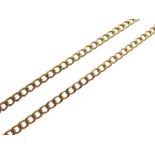 9ct gold necklace of filed curb link design, 50cm long approx, 13.5g approx