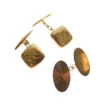 Pair of 9ct gold cufflinks, together with a single oval example, 6.4g approx