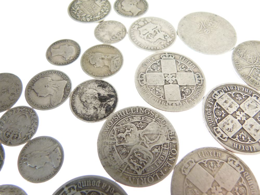 Coins - Group of Victorian coinage comprising: fourteen Florins, twelve 6d coins, and a few - Image 4 of 4