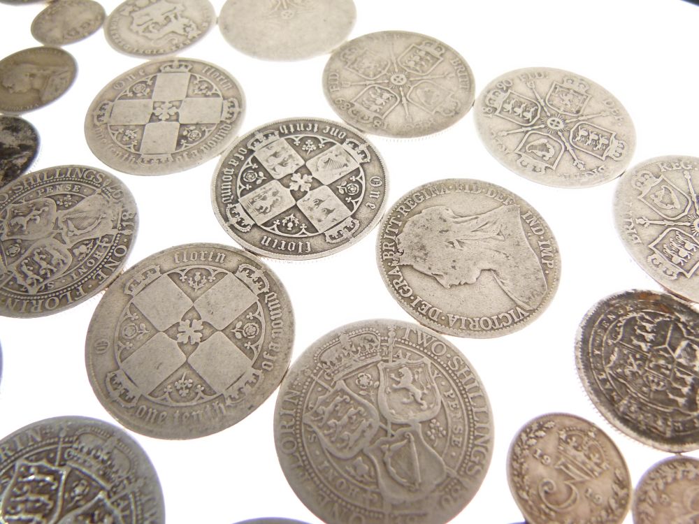 Coins - Group of Victorian coinage comprising: fourteen Florins, twelve 6d coins, and a few - Image 3 of 4