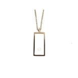9ct gold pendant with inset white stone on a neck chain stamped 9ct, 7.1g gross approx