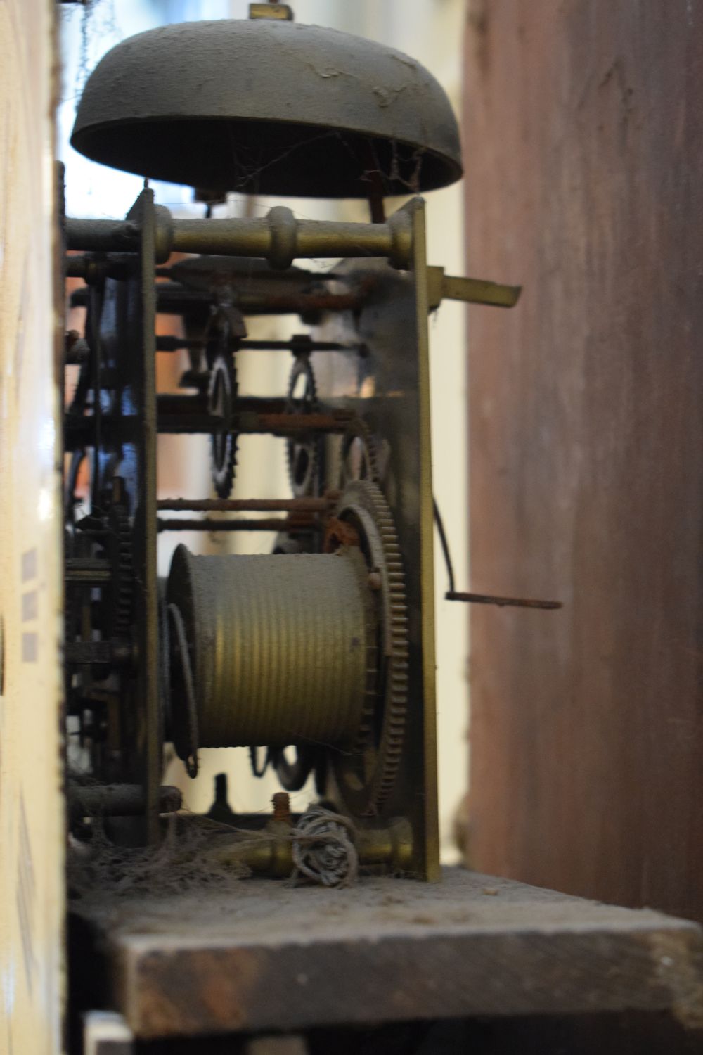 19th Century mahogany longcase clock having painted arched dial with moon phase, subsidiary - Image 7 of 7