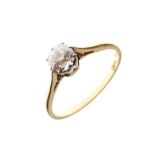 Solitaire diamond dress ring, the shank stamped 18ct and Plat, the stone approximately 5.3mm