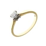 18ct gold solitaire diamond ring, the stone with BGI certificate for 0.23 carat (estimated), size N,