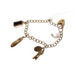 9ct gold charm bracelet, 14.6g gross approx