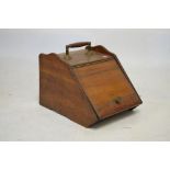 Victorian mahogany coal box with hinged cover