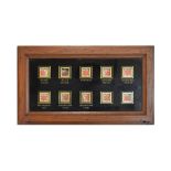 Early 20th Century servants bell board with verre eglomisé display for eight rooms plus two