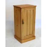 Stripped pine bedside cabinet or pot cupboard, 38cm wide x 75cm high