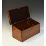 Mid 19th Century mahogany stationery box of slope front design enclosing divisions, 36cm wide