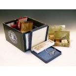 Large selection of assorted costume and dress jewellery to include two green onyx boxes containing