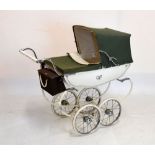 Mid Century Silver Cross pram with canopy wishbone suspension and detachable travel bag