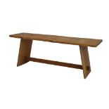 Rustic oak bench, 108cm long x 39.5cm high