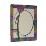 Rennie MacIntosh-style wall mirror with oval plate and Glasgow Rose surround, 41cm high