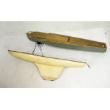 Two vintage 20th Century wooden sailing ships (in need of restoration), longest 18cm