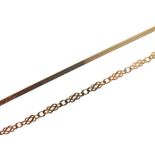 Two 9ct gold necklaces, 40.5cm and 45.5cm long respectively, 12.6g approx (2)