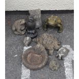 Small selection of garden ornaments - frogs, tortoises etc (9)