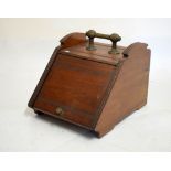 Late Victorian/Edwardian walnut coal scuttle, 35cm wide x 32cm high