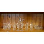 Waterford - Cut glass cocktail jug, set of six glasses, set of four similar plus sundry glassware (