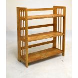 Set of Art Deco-style folding open bookshelves, 70cm wide x 85.5cm high