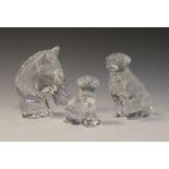 Two Waterford crystal 'Timepieces' Dogs, together with 'Portraits' horse bust