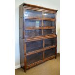 Early 20th Century Globe Wernicke-style modular stacking bookcase of five sections, all with