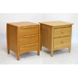 Ercol - Savona light oak bedside chest, 46cm wide x 61cm high, together with another light oak chest